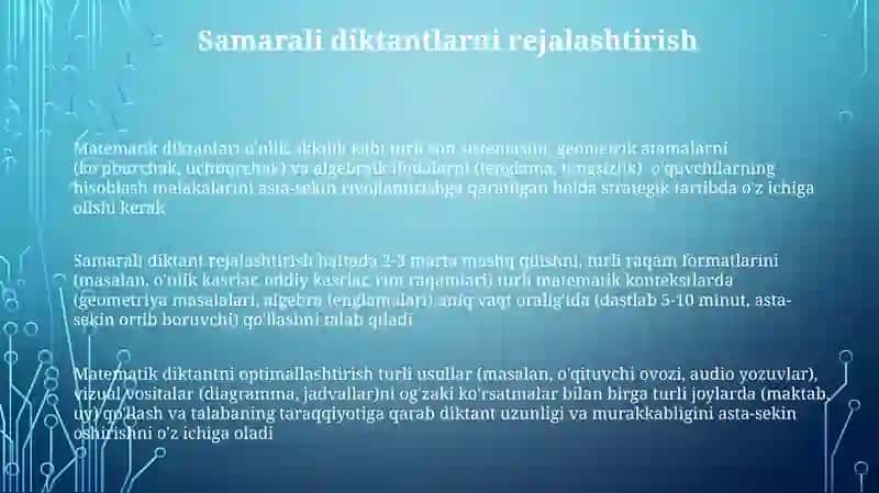 Matematik diktantlari 3