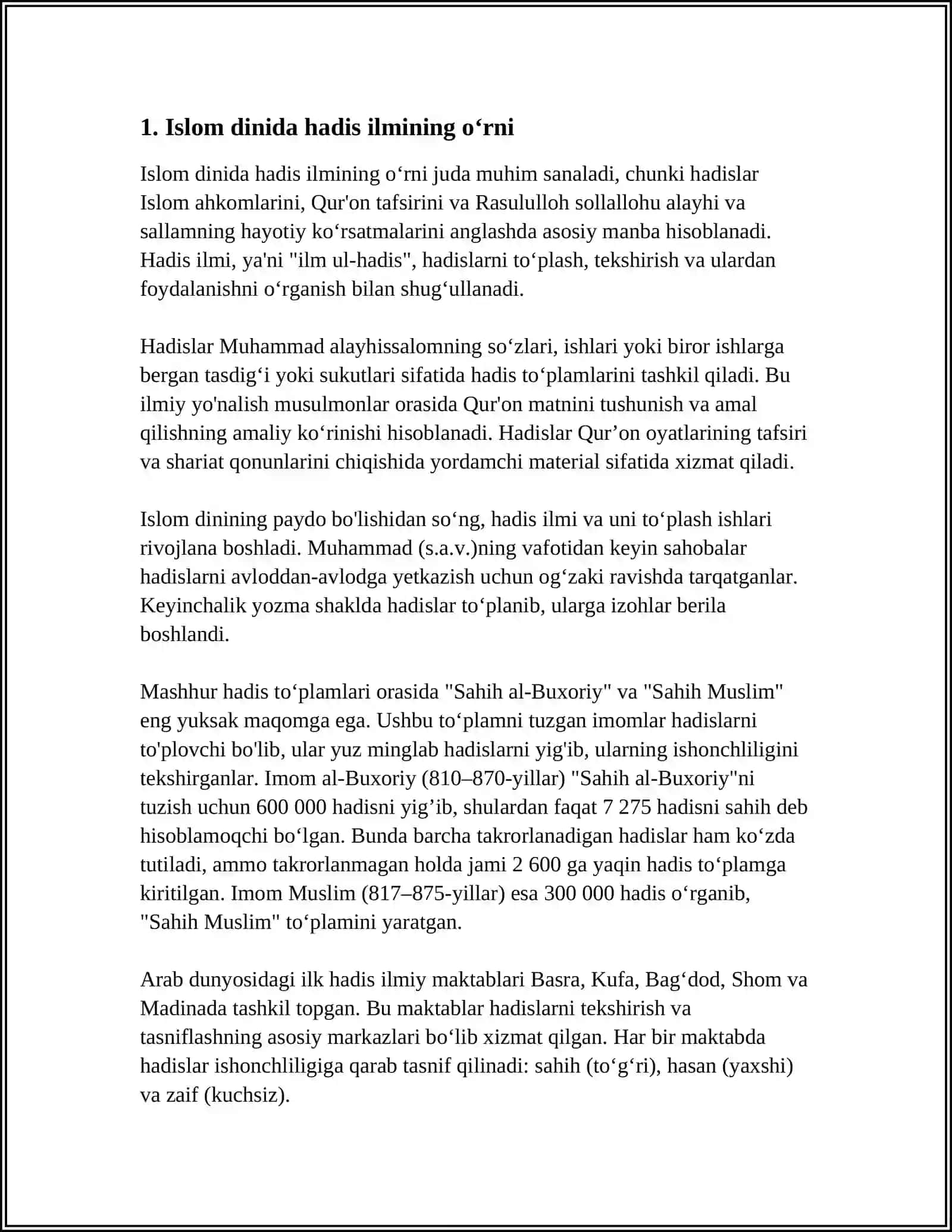 ISLOM DINIDA HADIS ILMI 3