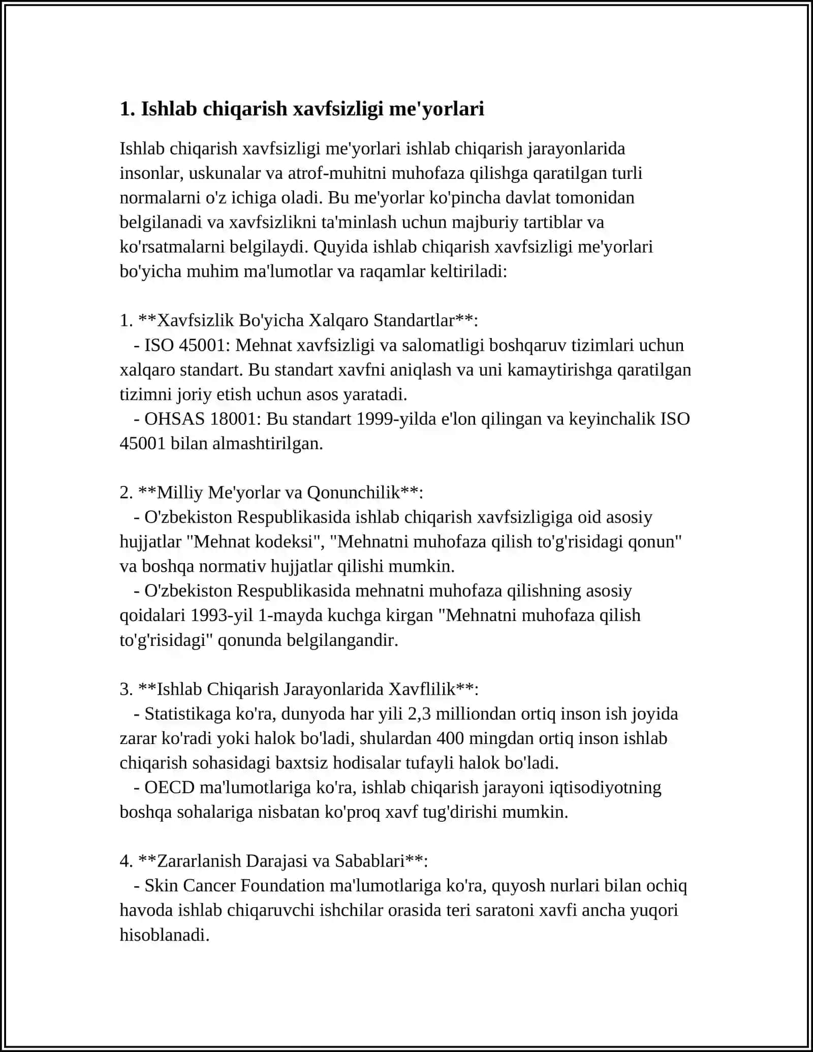 MASHINA VA MEXANIZMLAR UCHUN TEXNIKA XAVFSIZLIGI TALABLARI KELTIRILADGAN MEYORIY HUJJATLAR TIZIMI 3