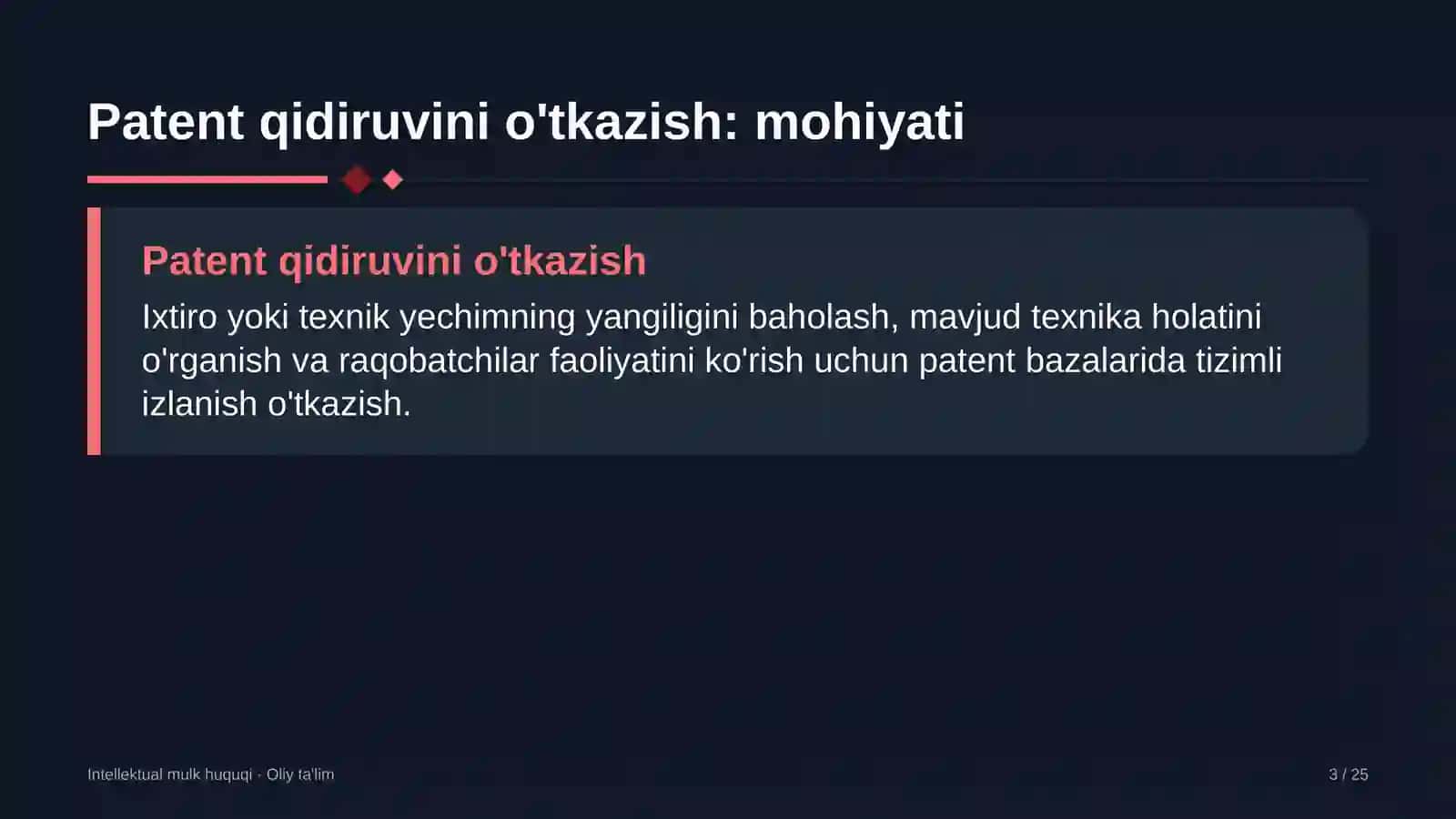 Yog'-moy sanoatida patent qidiruvini o'tkazish 3