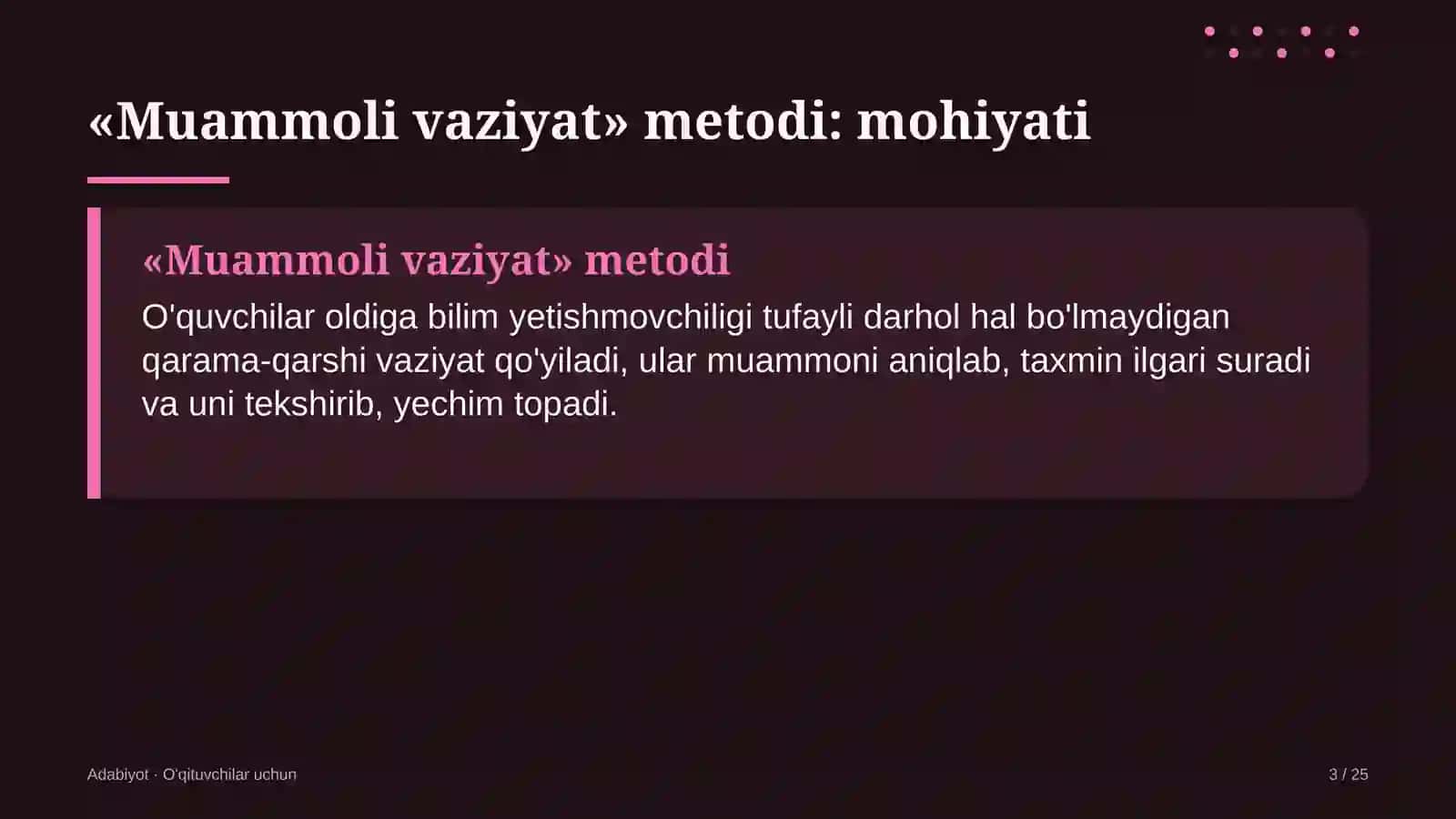 adabiyot darslarida muammoli vaziyat metodidan foydalanish 5579 3