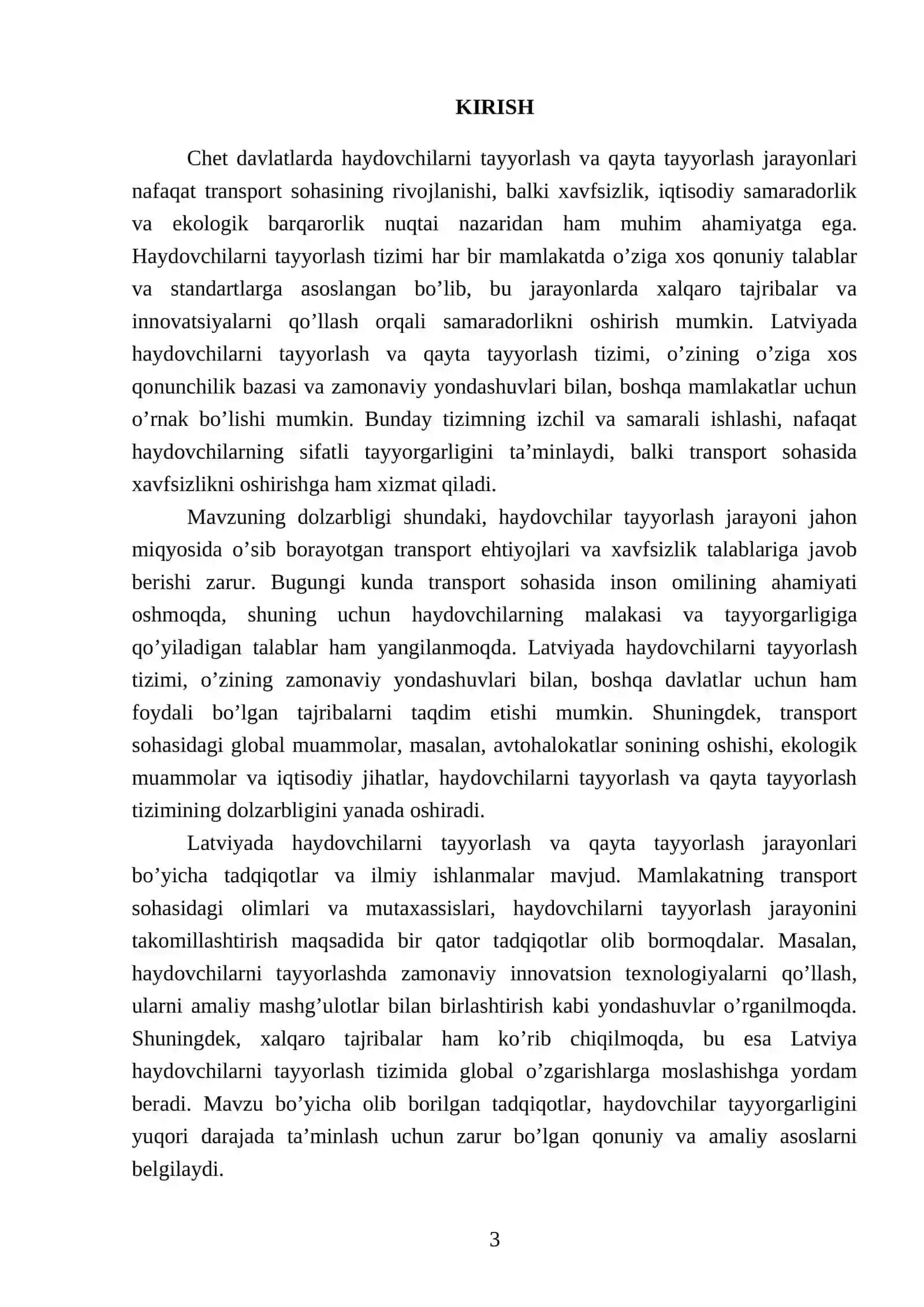 Chet davlatlarda haydovchilar ni tayyorlash va qayta tayyorlashda qoʻyiladigan talablar,,Latviya 3
