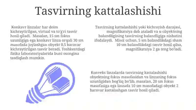 Qavariq va botiq linzalarda tasvir yasash 3