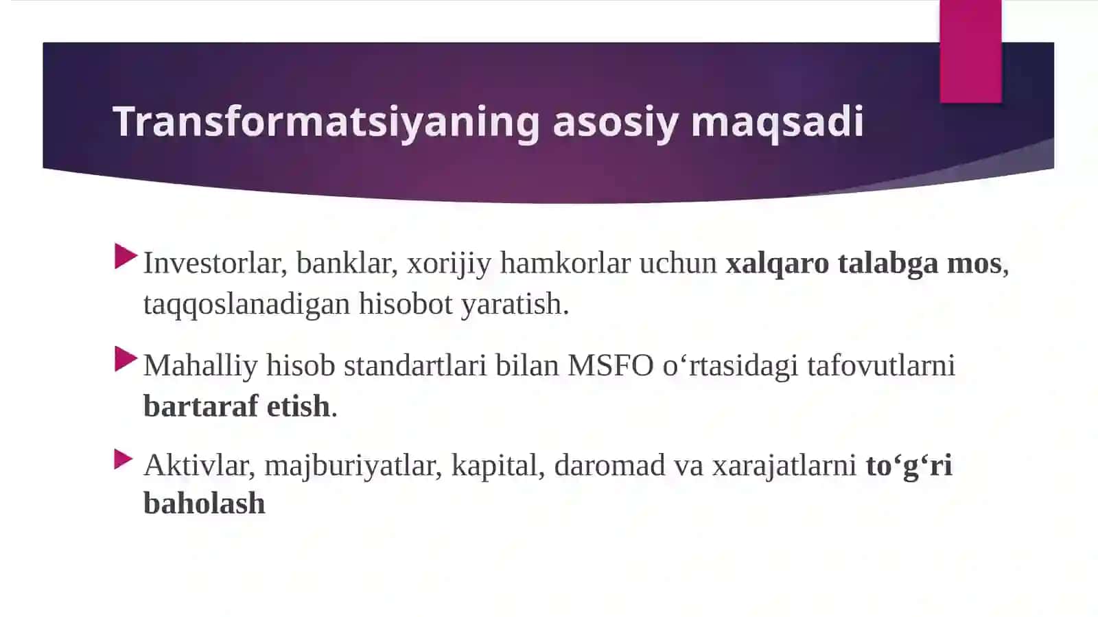 MOLIYAVIY HISOBOT TRANSFORMATSIYASI 3