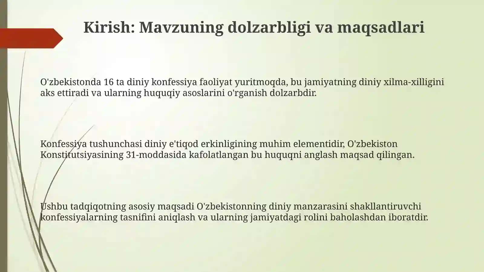 O‘zbekistonda faoliyat yuritayotgan asosiy diniy konfessiyalar 3