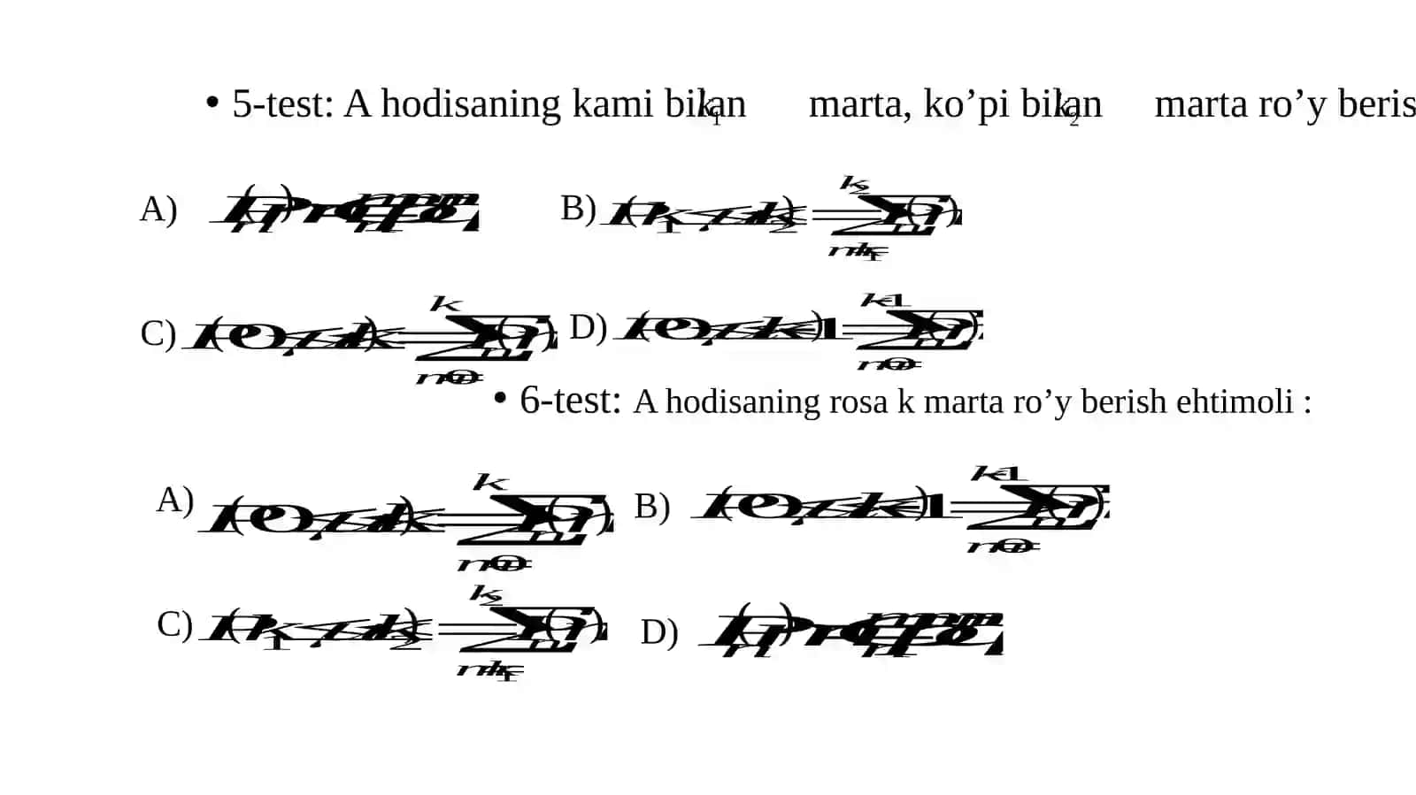 Testlar 3