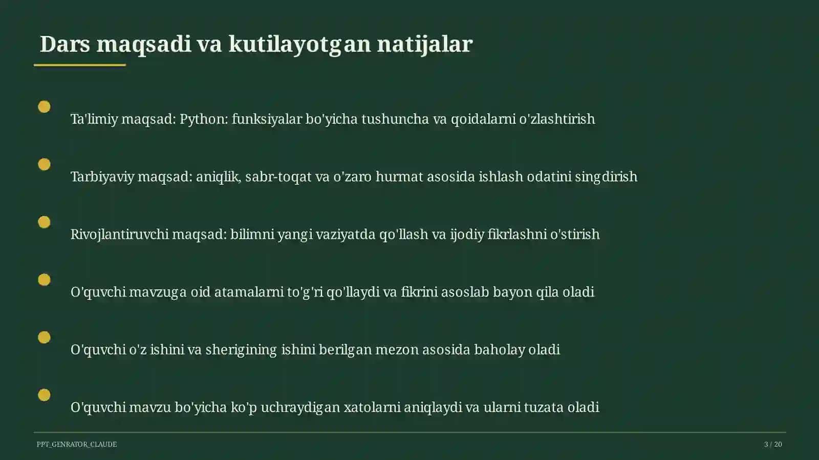 Python: funksiyalar (9-sinf) 3