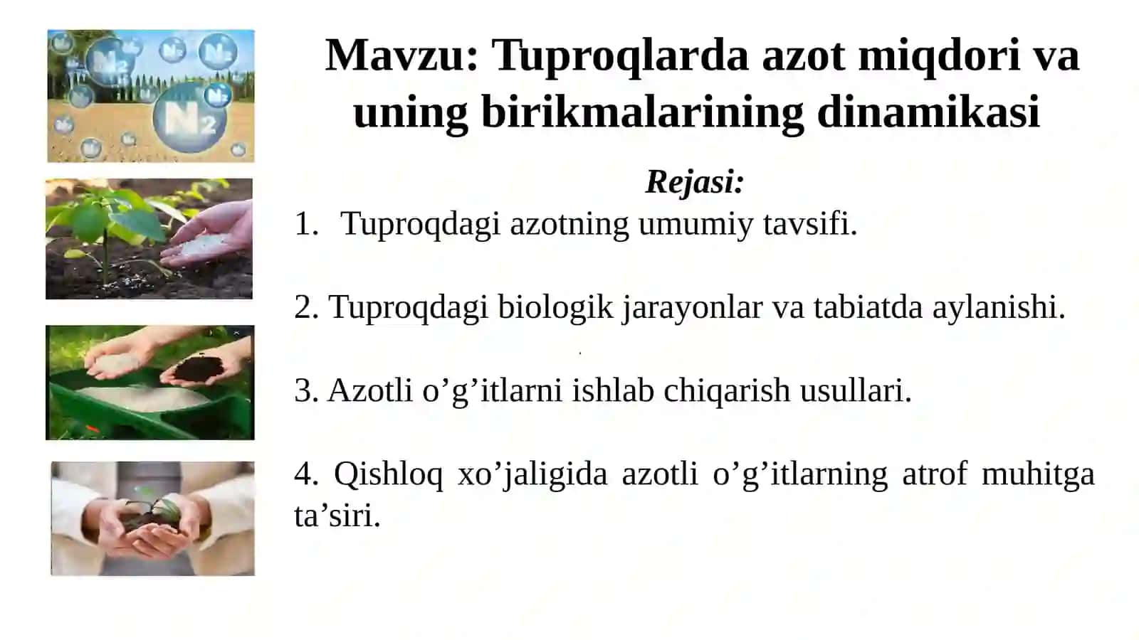 Tuproqlarda azot miqdori va uning birikmalarining dinamikasi 3