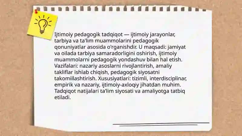 Ijtimoiy pedagogik tadqiqotning mohiyati 3