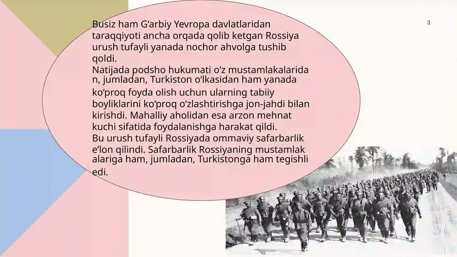 turkiston XX ASR BOSHLARIDA BIRINCHI JAHON URUSHINING TURKISTONGA TASIRI 3