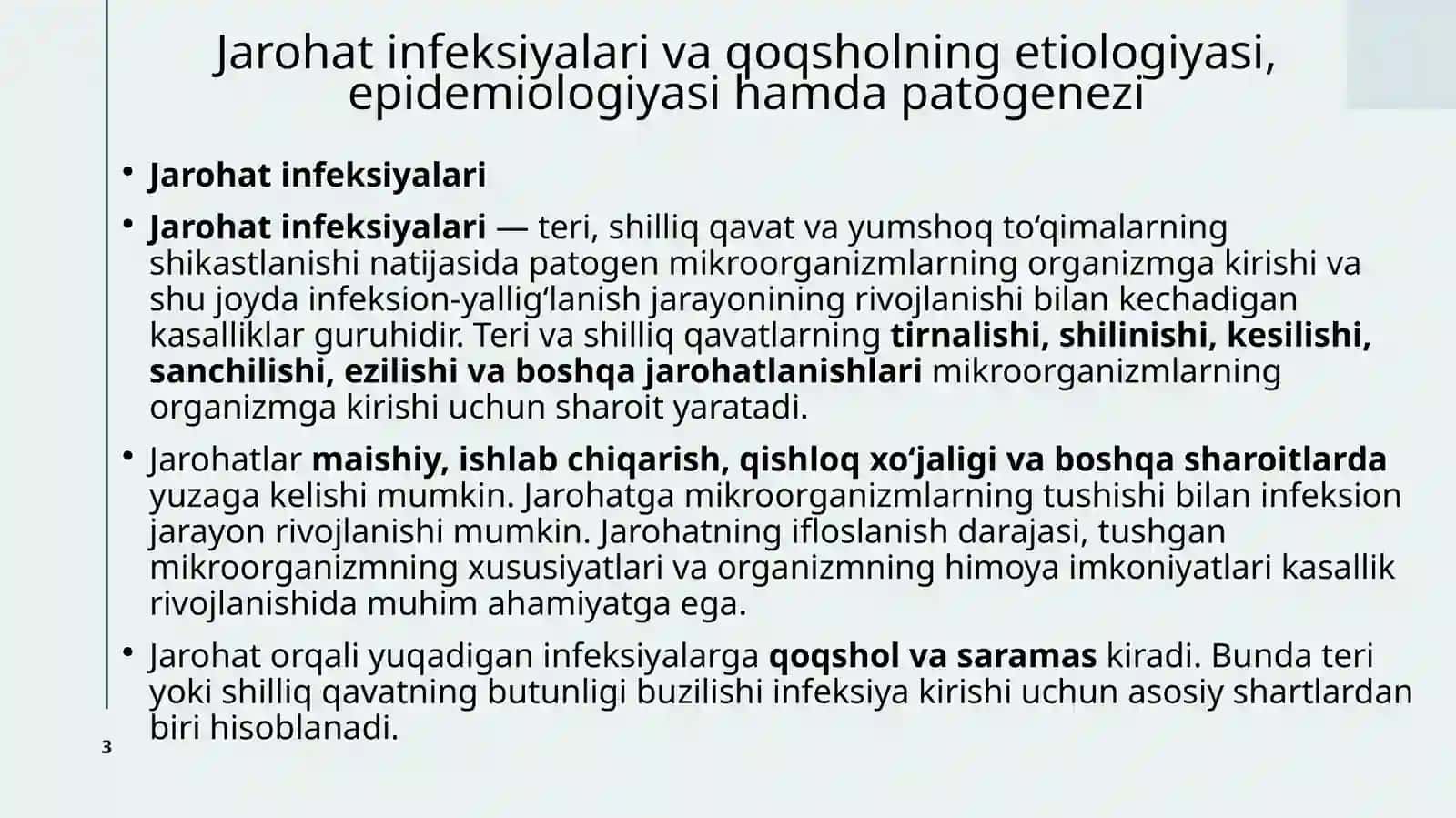 Jarohat infeksiyalari va Qoqshol 3