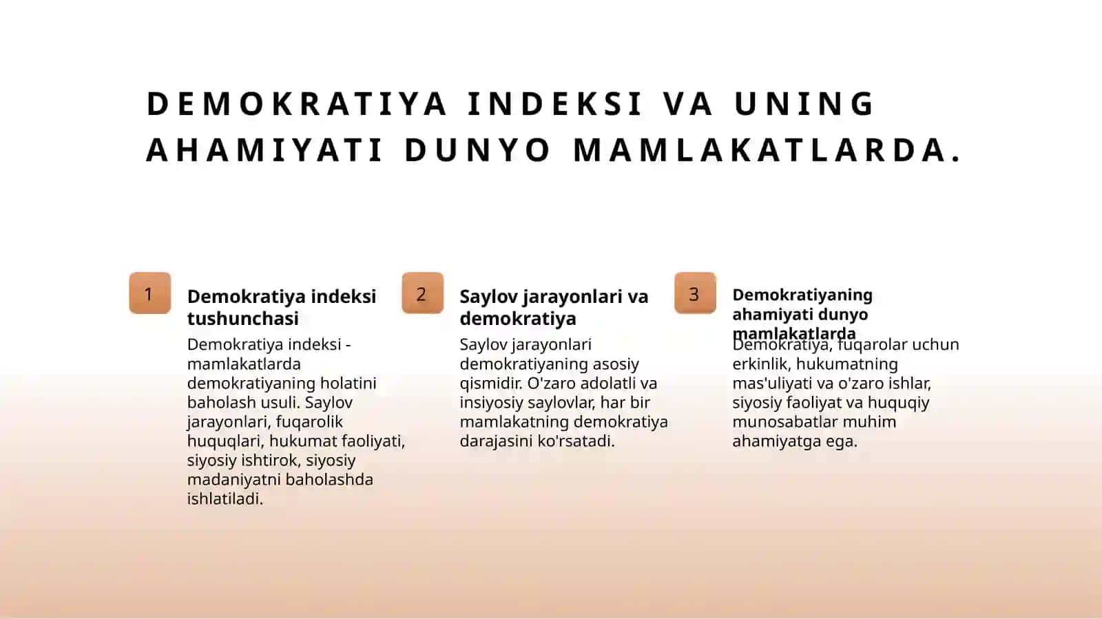 Dunyo mamlakatlarida Demokratiya index. 3