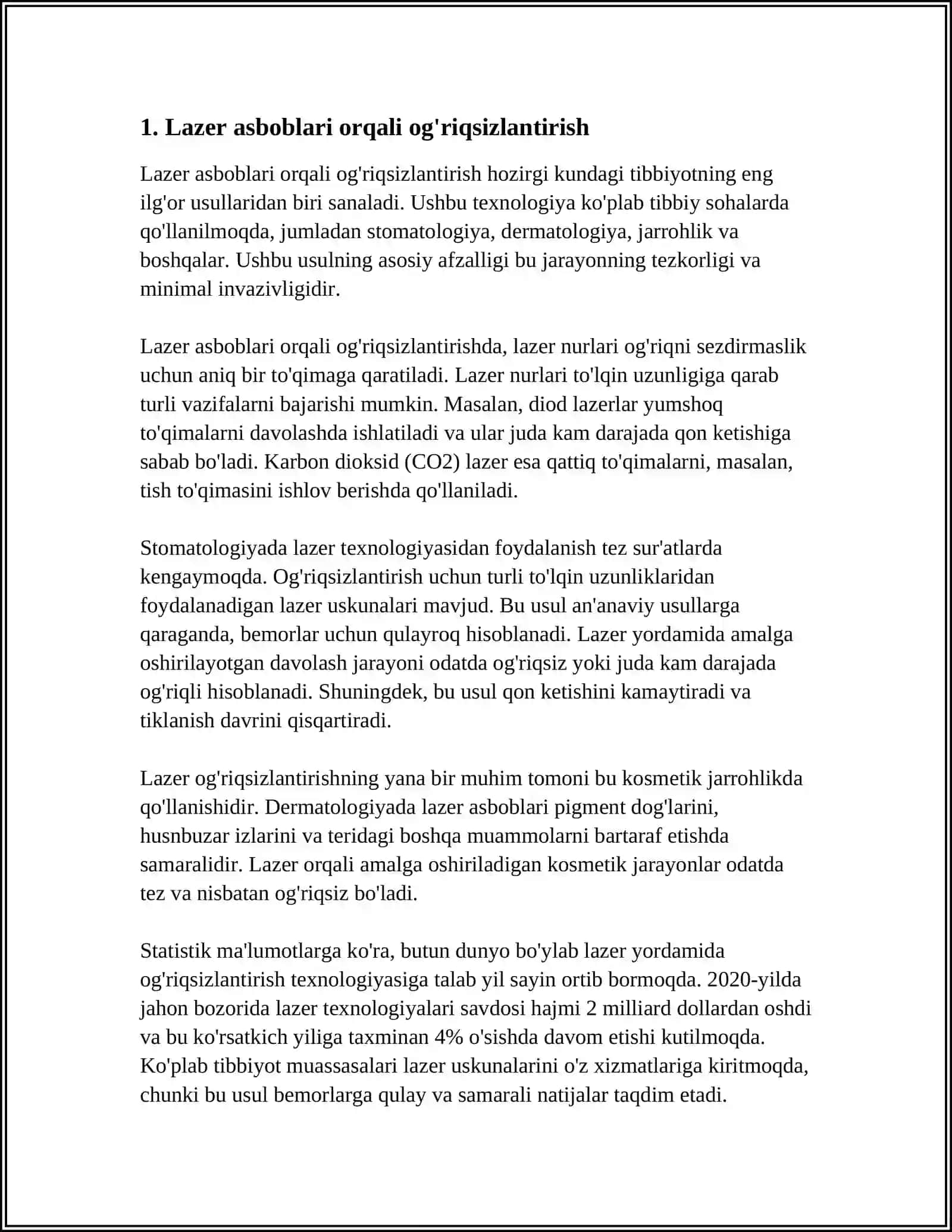 ZAMONAVIY OĞRIQSIZLANTIRISH USULLARI 3