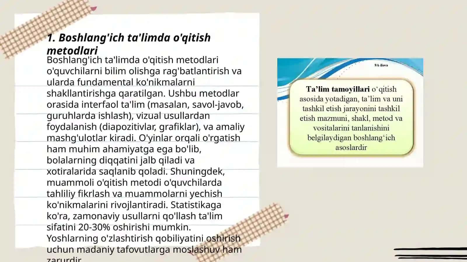 Professorning “Boshlangʻich ta'lim nazariyasi” darslik Slaidlari 3