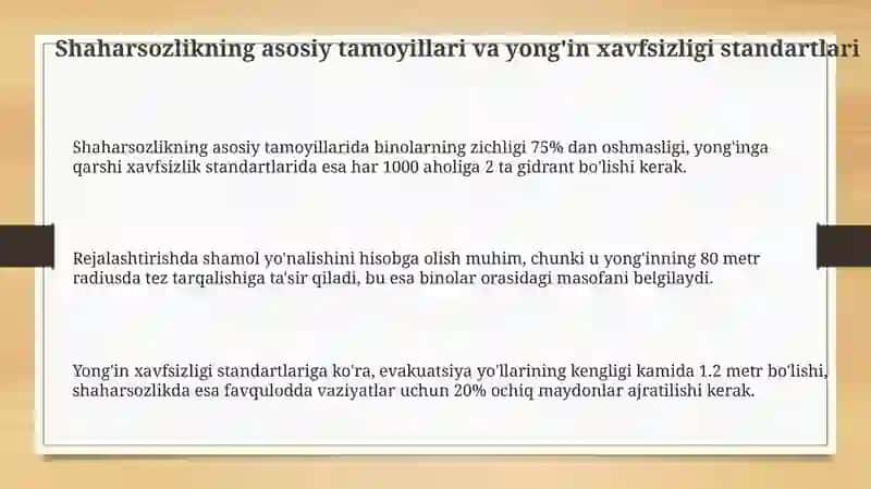 Shaharsozlikning yong'in xavfsizligidagi roli: Asosiy tamoyillar va standartlar 3