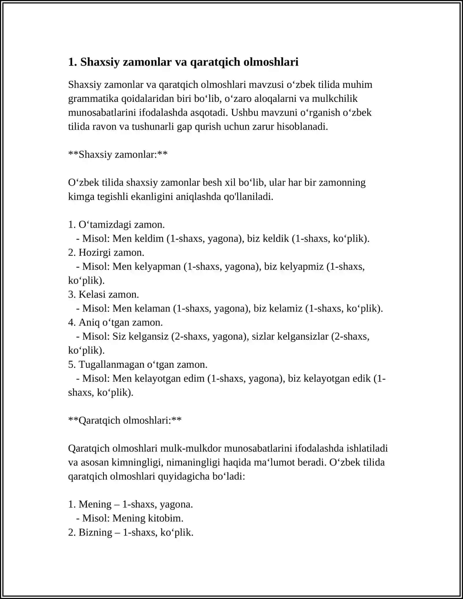 POSSESSIVE PRONOMEN 3