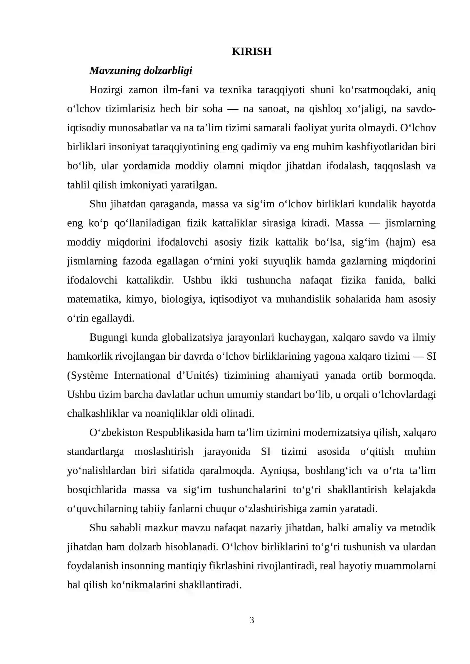 MASSA VA SIGʻIM OʻLCHOV BIRLIKLARI 3