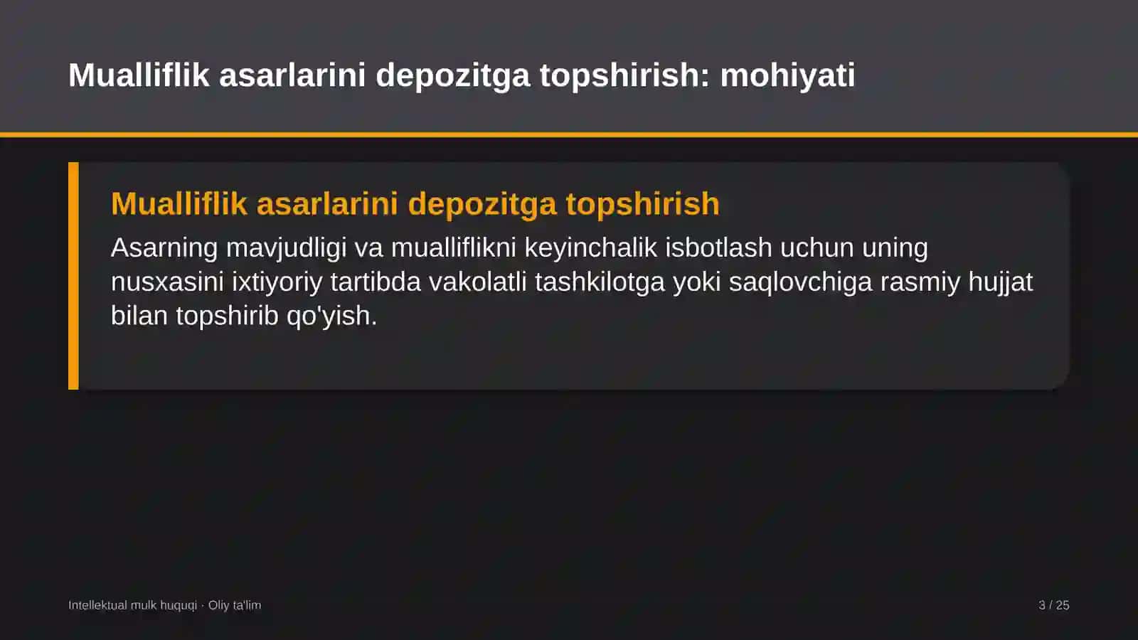 ta'lim turizmida mualliflik huquqi obyektlarini depozitga topshirish 2079 3