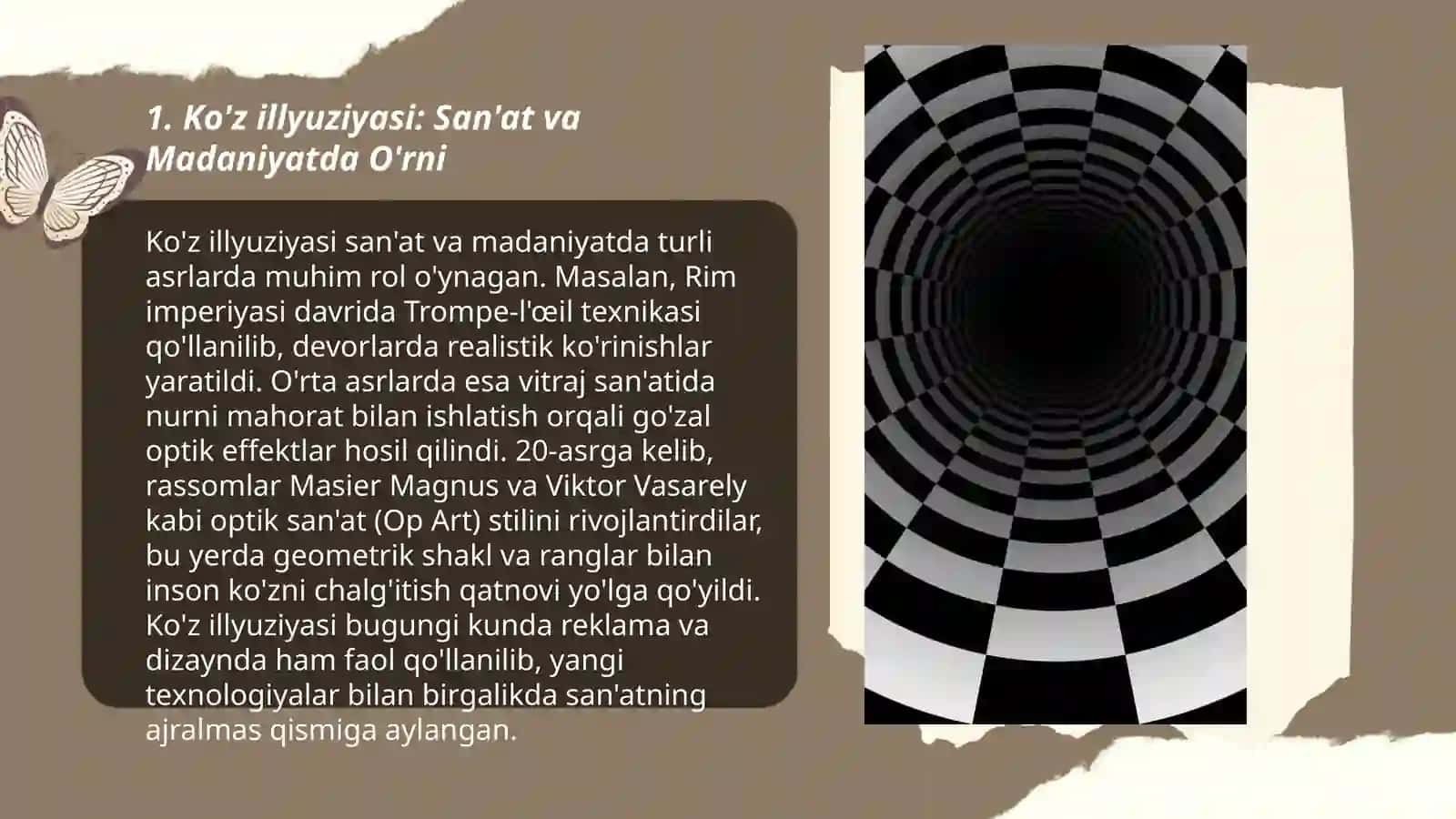 Ko'z aldanish illuziyadan foydalanib ijodiy yondashilgan holda referat 3
