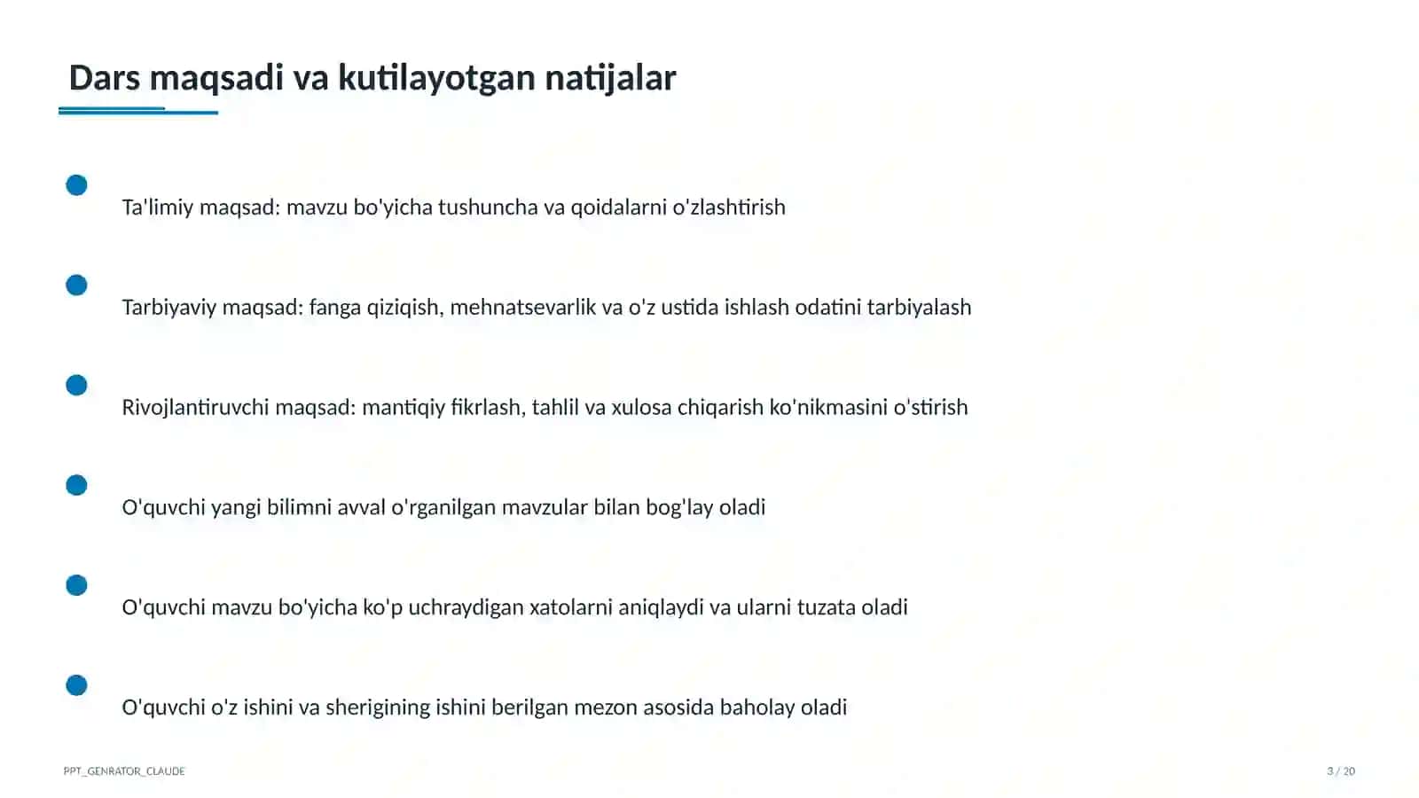 Geometriya (7–11) — takrorlash darsi uchun 3