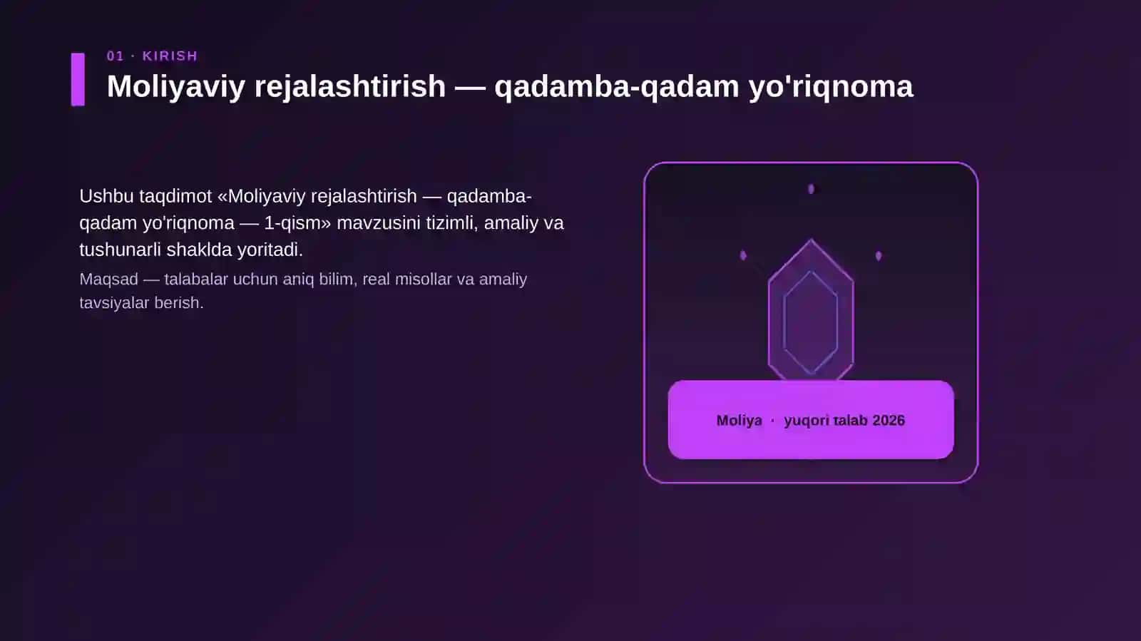 Moliyaviy rejalashtirish — qadamba-qadam yo'riqnoma — 1-qism 3