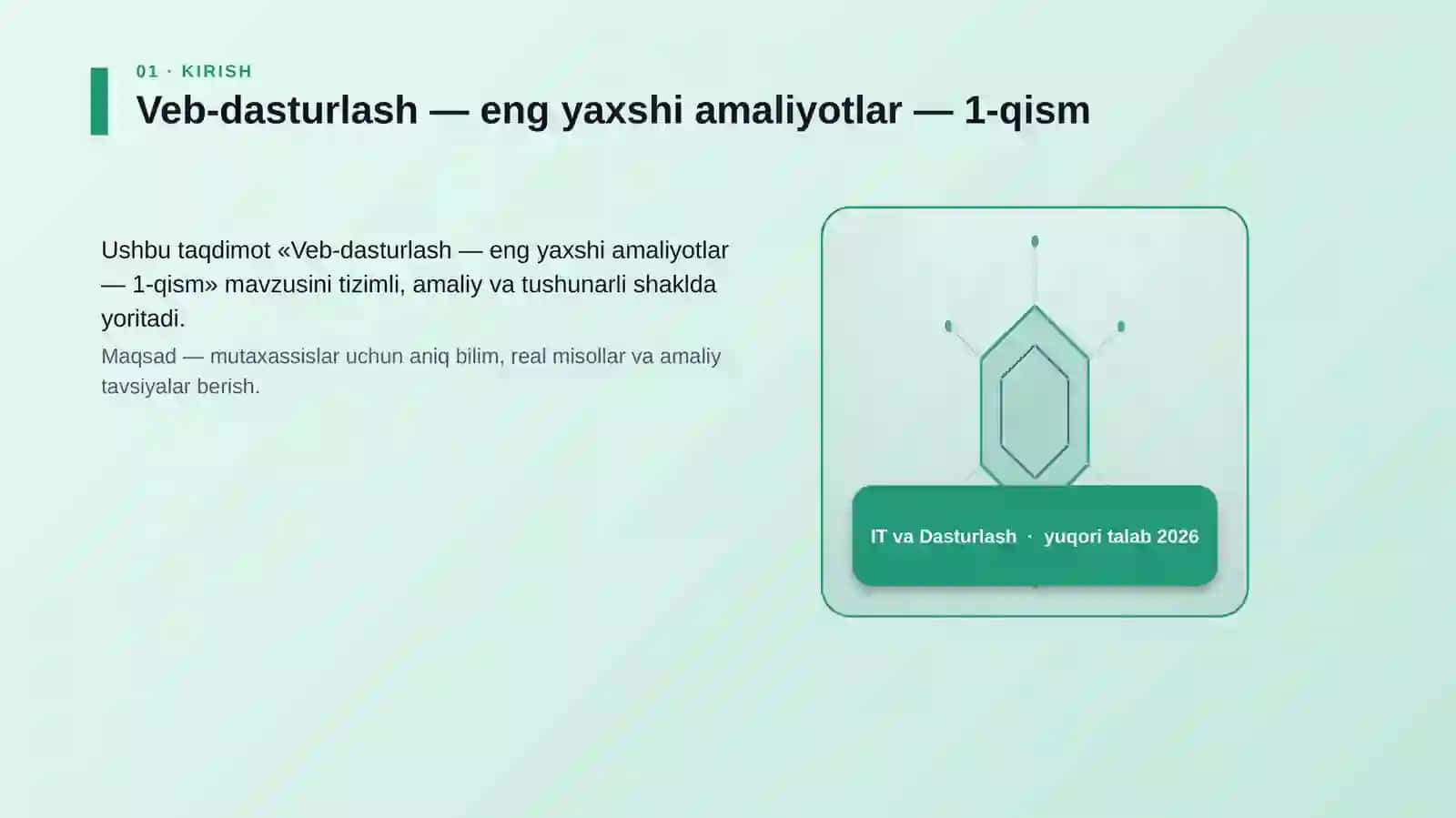 Veb-dasturlash — eng yaxshi amaliyotlar — 1-qism 3