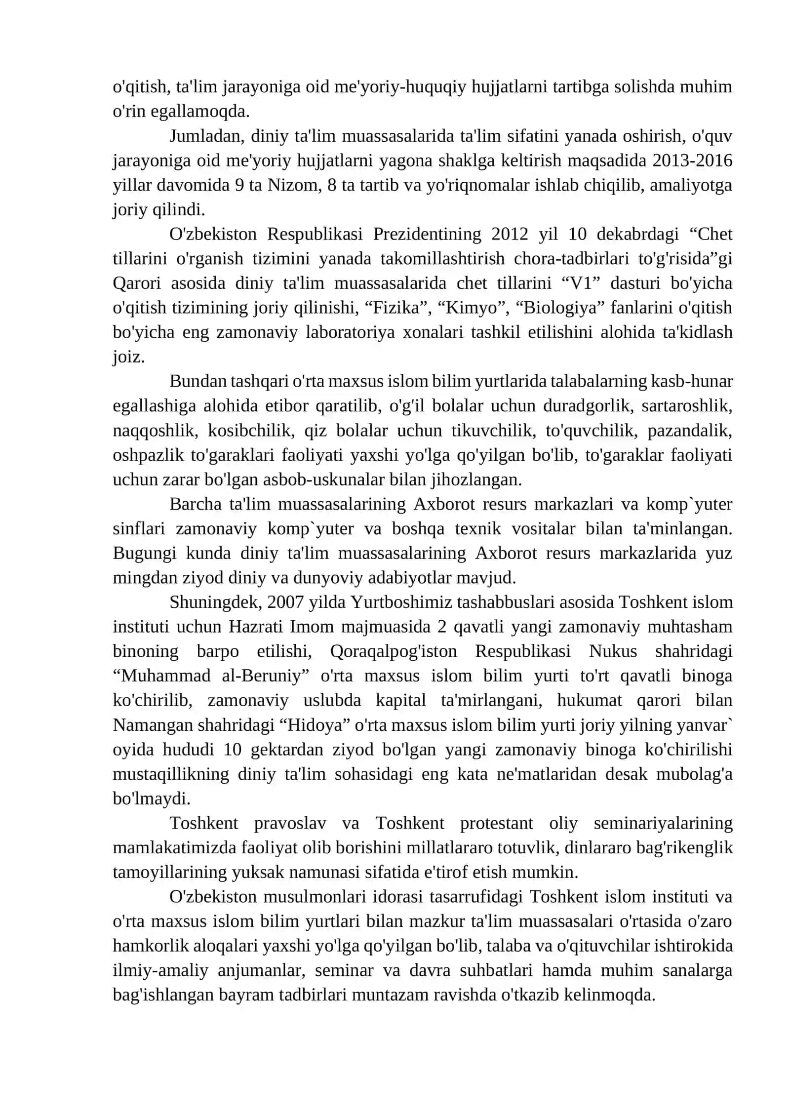 DUN’YOVIY VA DINIY BILIMLAR MUTANOSIBLIGINI TA’MINLASHNING AHAMIYATI 3