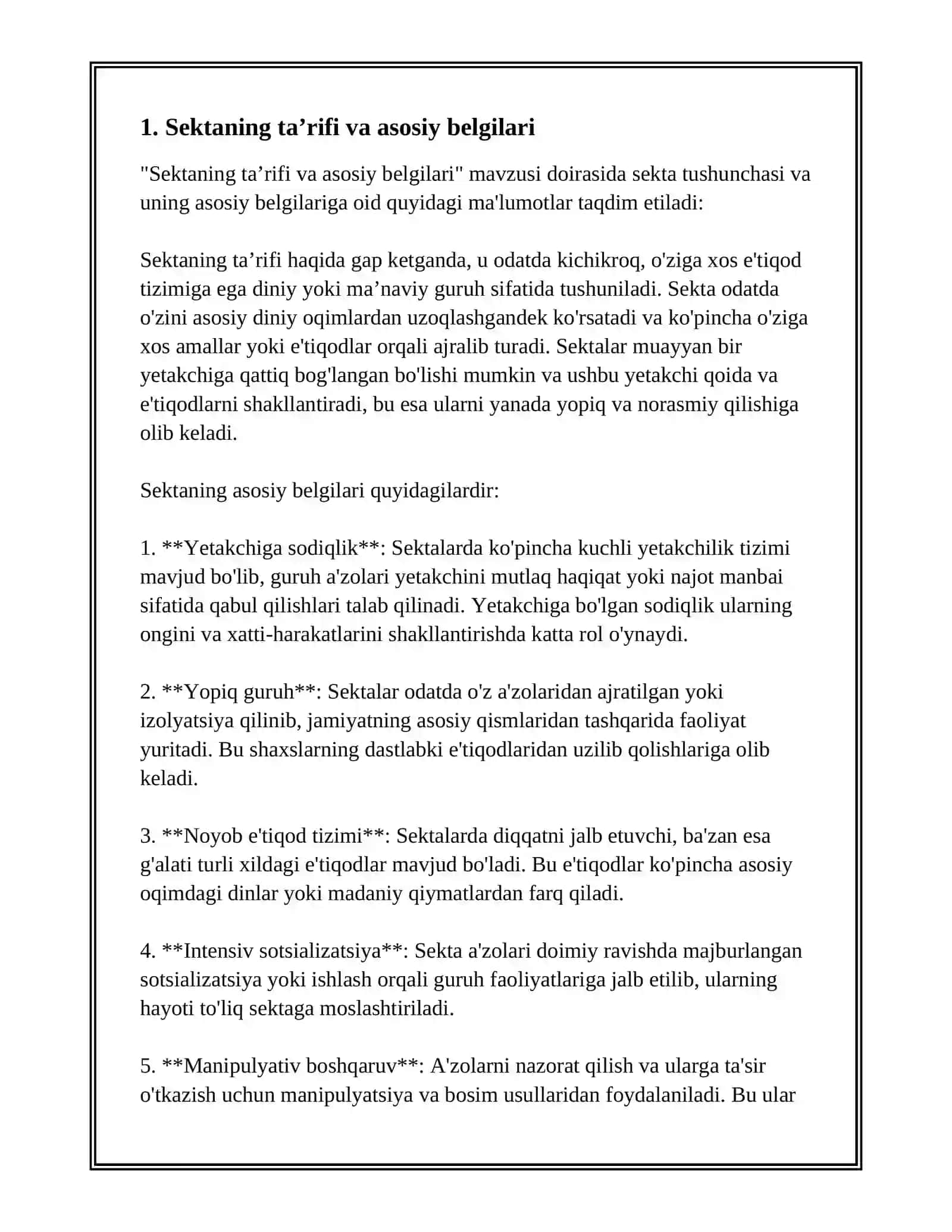 SEKTALAR PSIXOLOGIK SEKTALAR VA ULARNING BIR-BIRIDAN FARQI 3