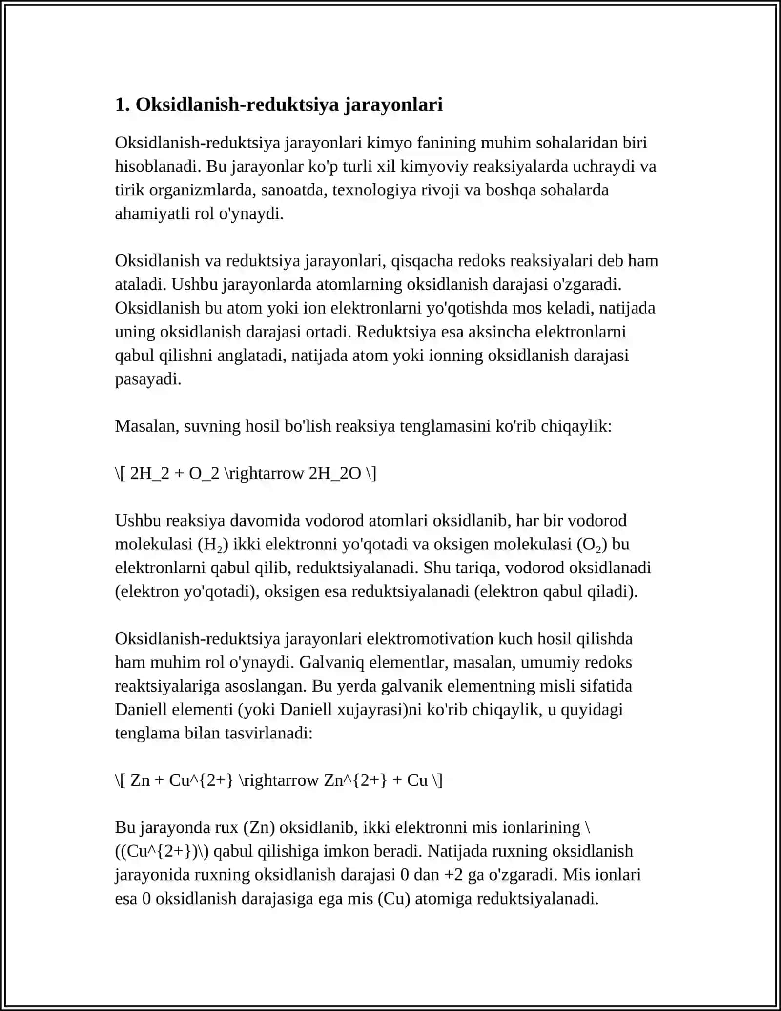 OKSIDLANISH VAQAYTARUVCHILARNING EKVIVALENT MASSASINI ANIQLASH 3