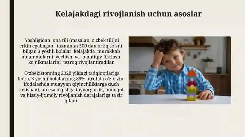 O'Zini ang'lashning rivojlanishi va 3 yoshin qirozi 3