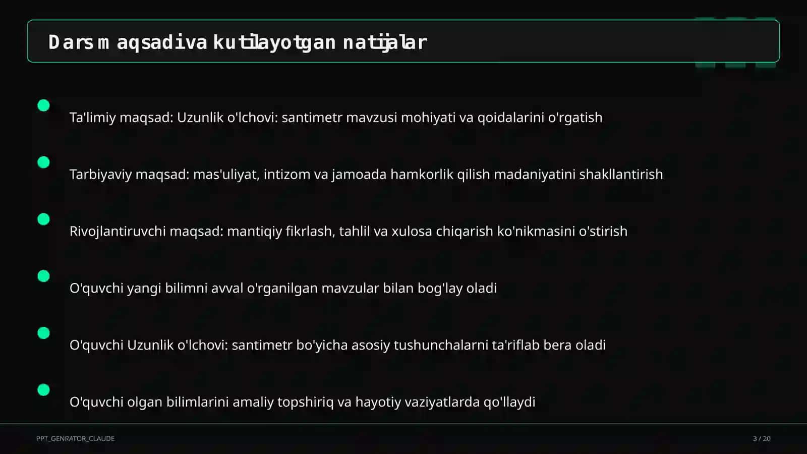 Uzunlik o'lchovi: santimetr 3