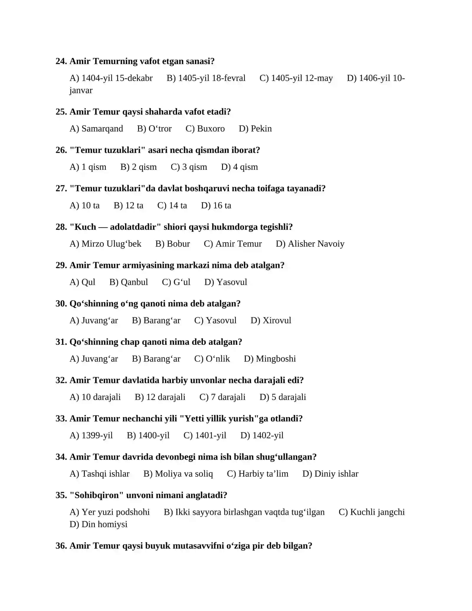 7-sinf O‘zbekiston tarixi fanidan test savollari 3