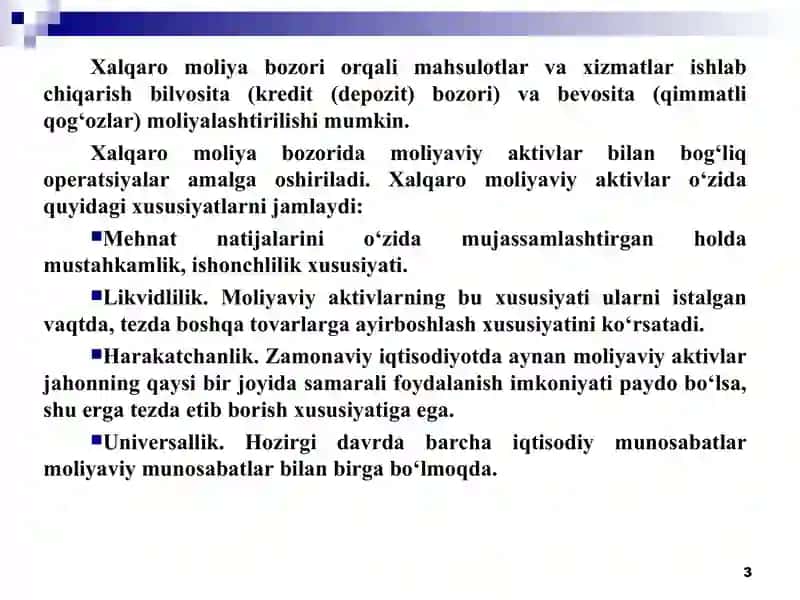 Xalqaro moliya bozori 3