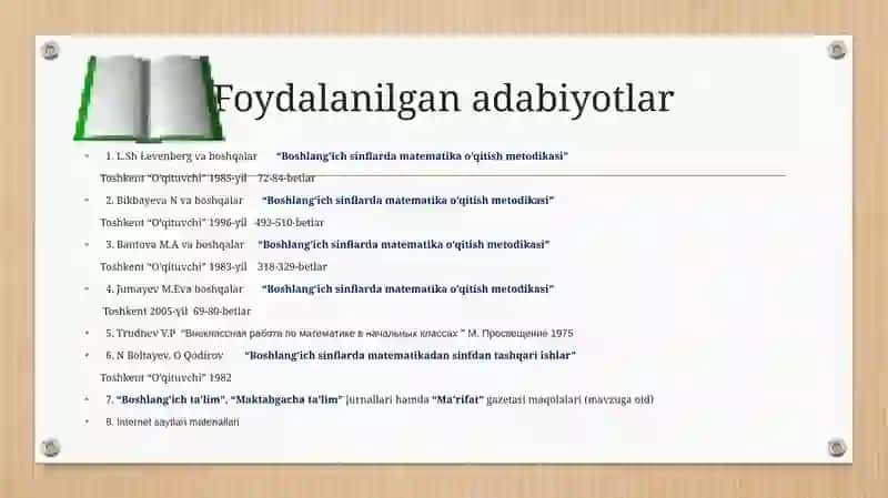 BOSHLANG’ICH  SINFLARDA FAKULTATIV DARSLARNI TASHKIL ETISH 3