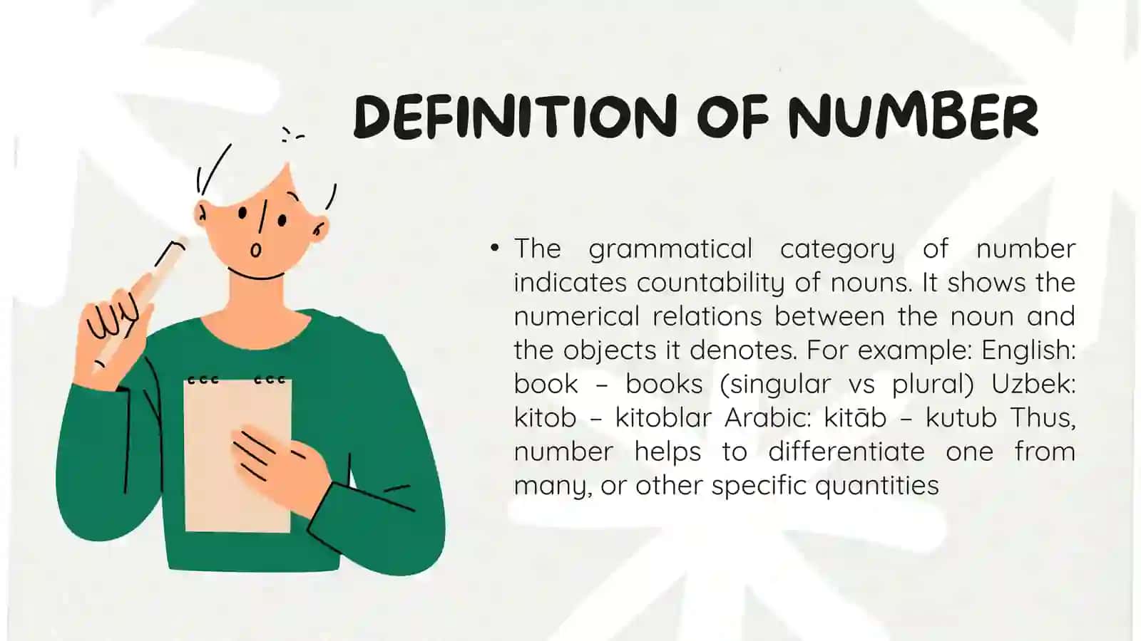 Typological category of number of nouns 3