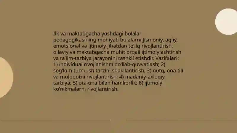 Ilk va maktabgacha yoshdagi bolalar pedagogikasining asoslari 3