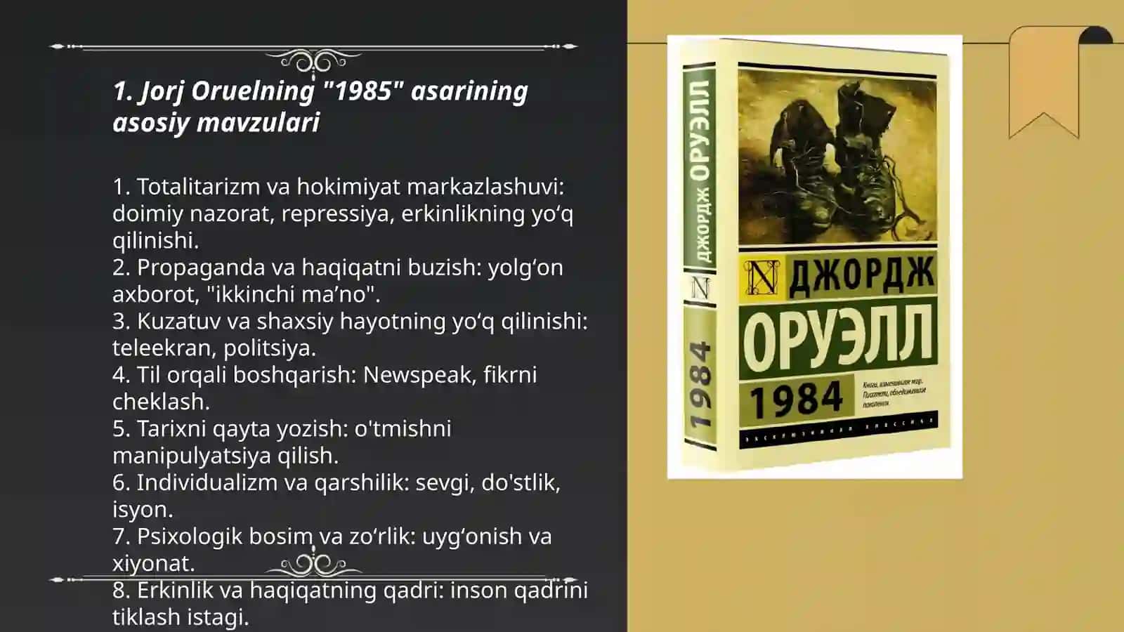 Jorj Oruelning "1985" asari 3