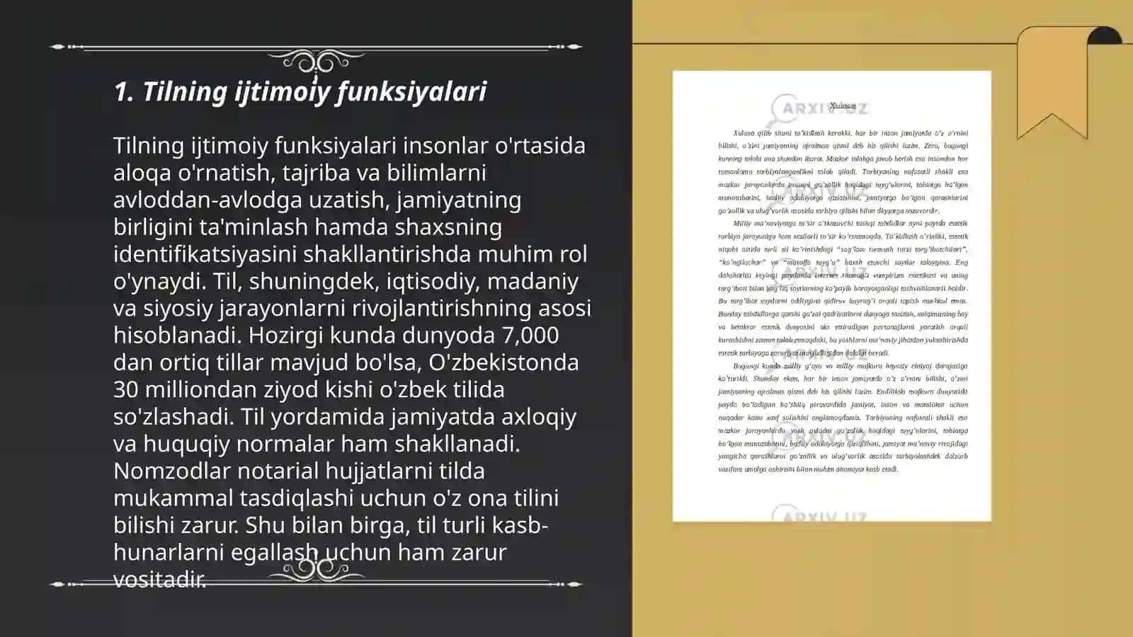 Tilning ijtimoiy vazifalari: emotiv, estetik, metalisoniy va boshqa vazifalari 3