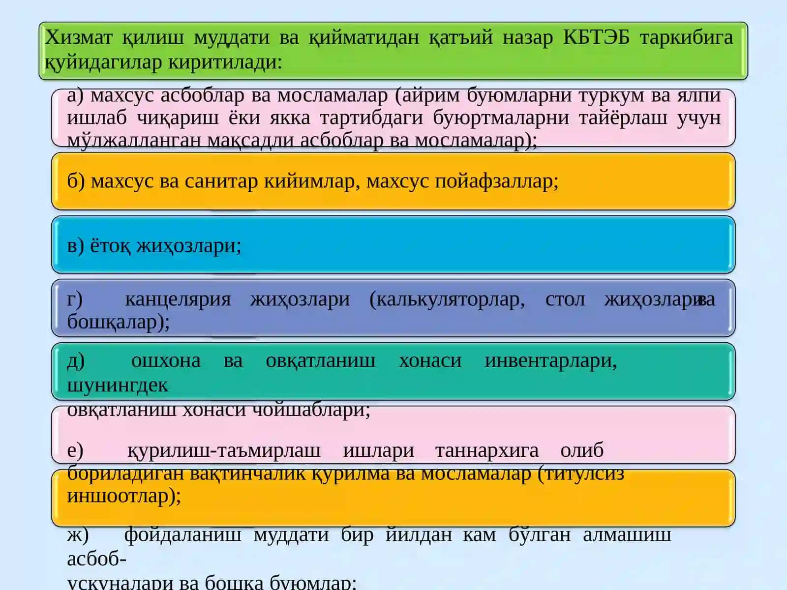 Banklarda kam baholi tez eskiruvchi buyumlar hisobi 3