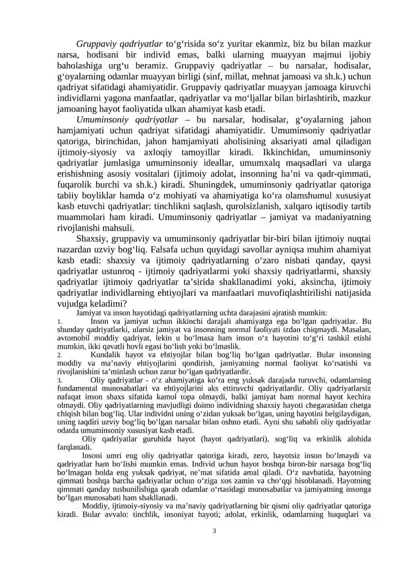 Qadriyatlar falsafasi (Aksiologiya) 3