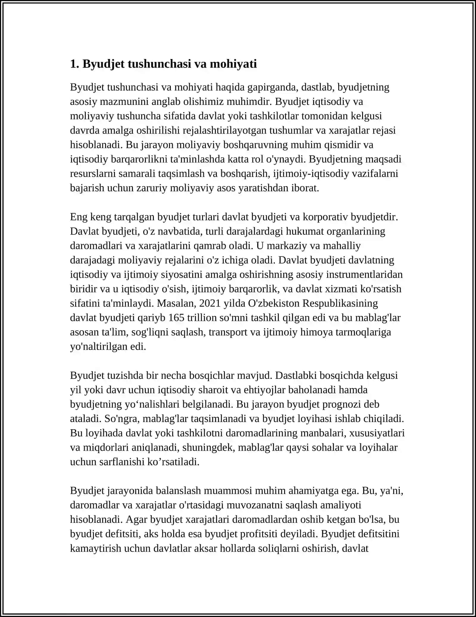 BYUDJET CHEKLANGANLIGI VA BYUDJET TENGLAMASI 3