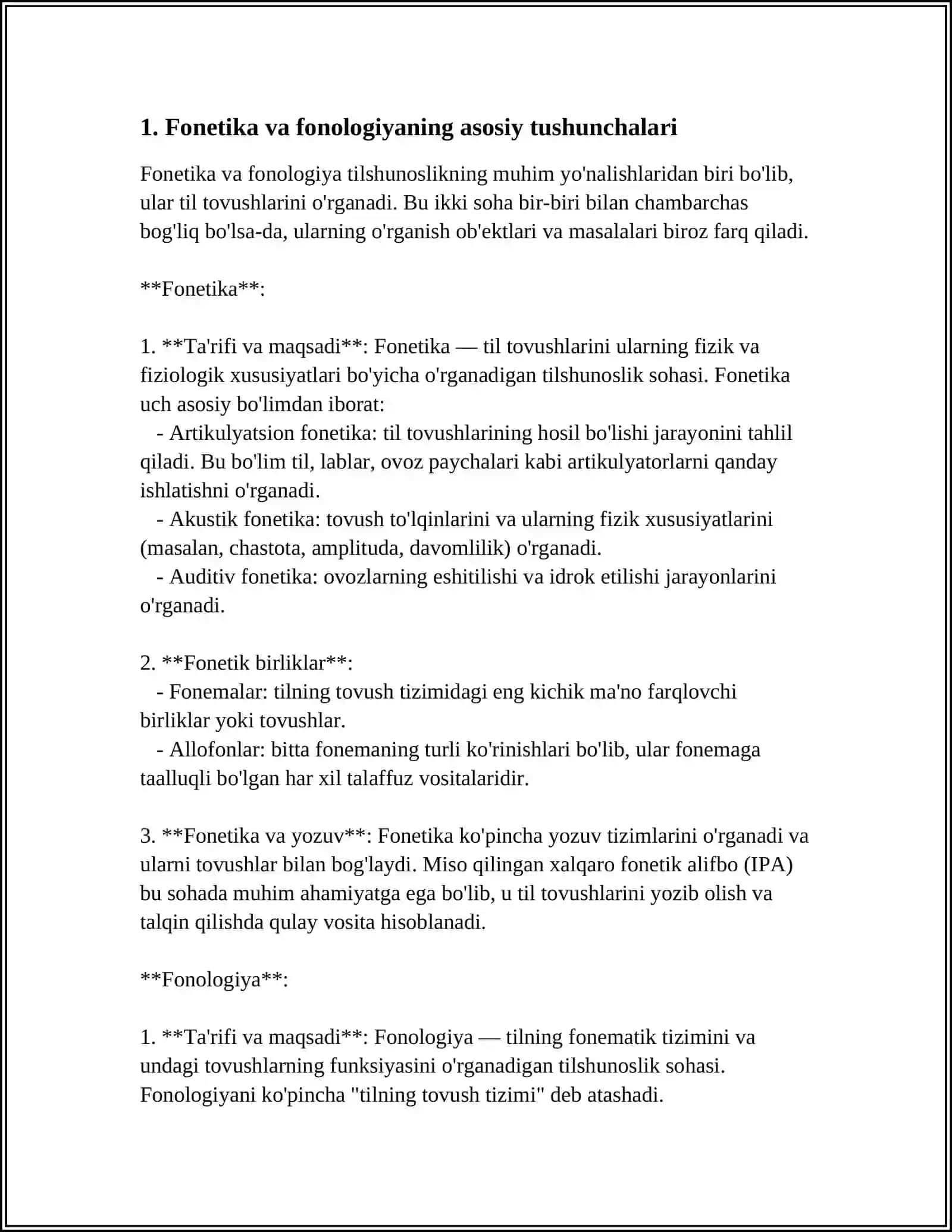 REFERAT: FONETIKA VA FONOLOGIYA 3