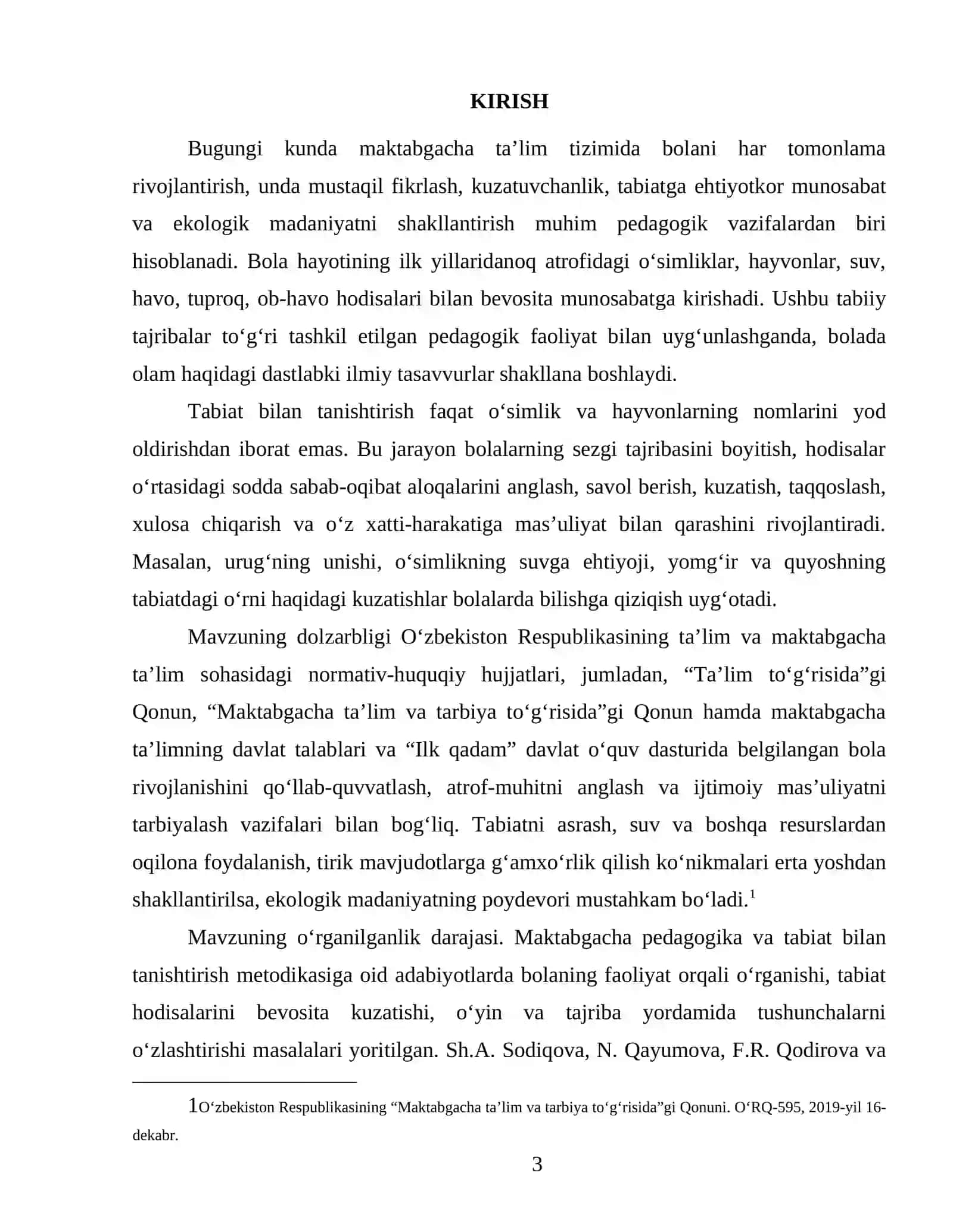MAKTABGACHA TA’LIMDA BOLALARNI TABIAT BILAN TANISHTIRISHNING NAZARIY ASOSLARI 3