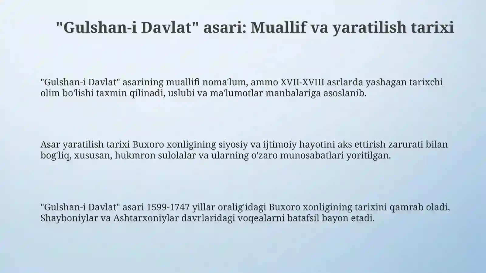 "Gulshani davlat"asari 3