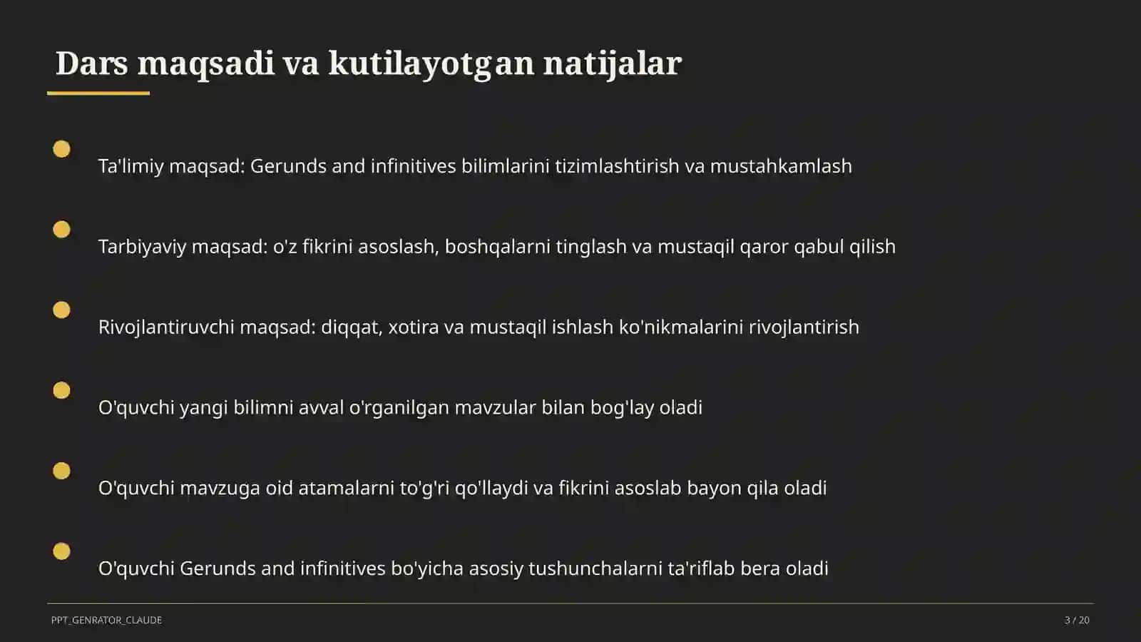 Gerunds and infinitives (11-sinf) 3