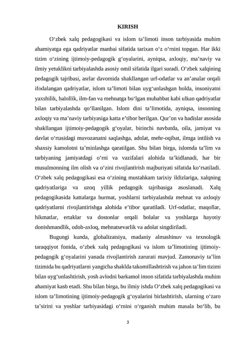 O‘ZBEK XALQ PEDAGOGIKASI VA ISLOM TA'LIMOTIDA IJTIMOIY-PEDAGOGIK G‘OYALAR 3