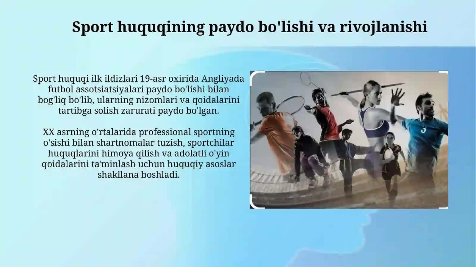 Sporthuquqiningtarixiyrivojlanishi 3