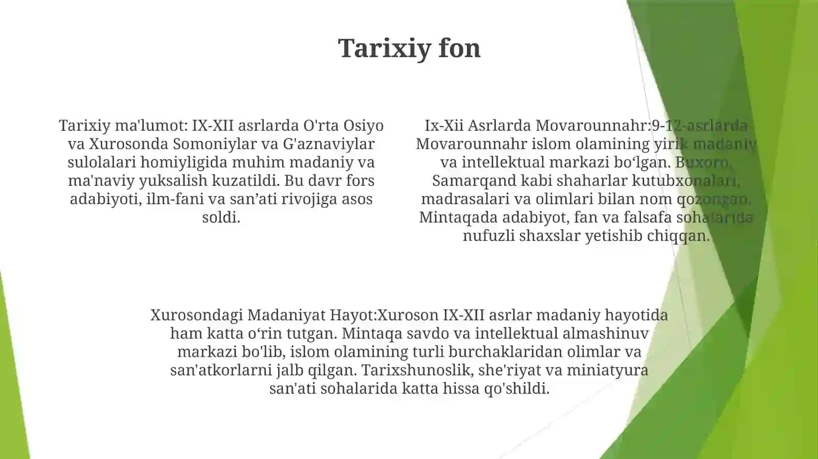 Ix-Xii Asrlarda Movarounnahr Va Xurosonda Madaniyat Hayot 3
