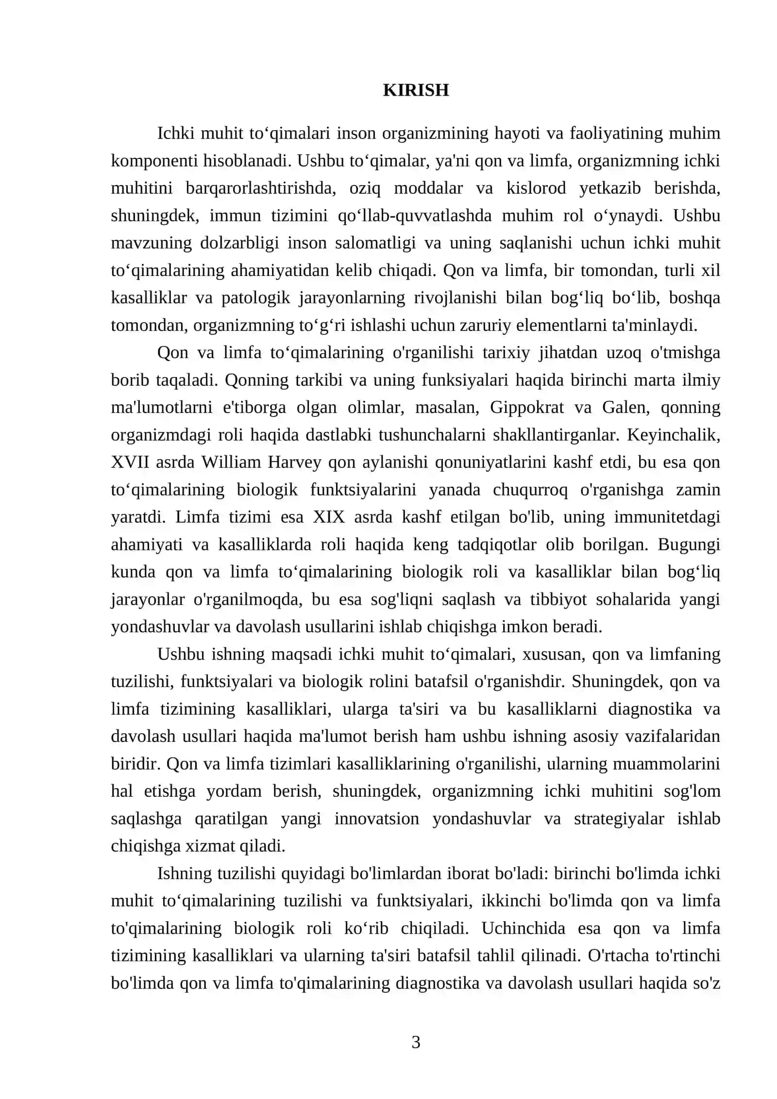 Ichki muhit toʻqimalari. Qon va limfa 3