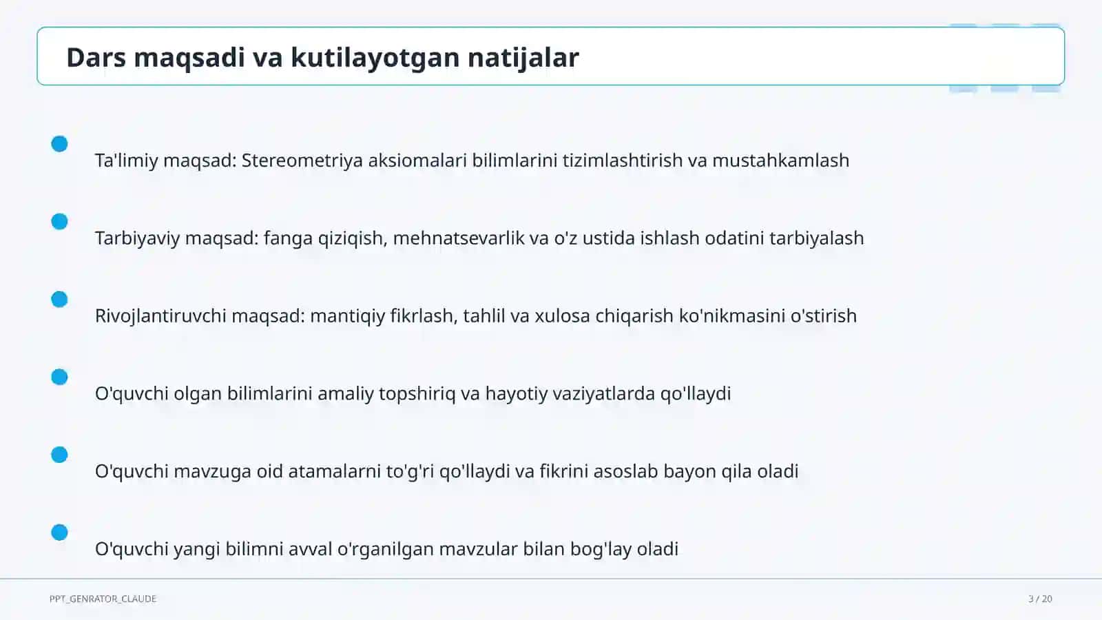 Stereometriya aksiomalari (10-sinf) 3